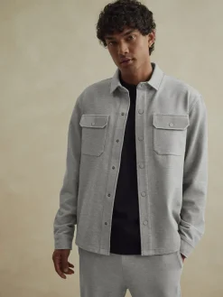 Clearance Next - Veste-chemise en jersey sergé à boutons-pression Gris