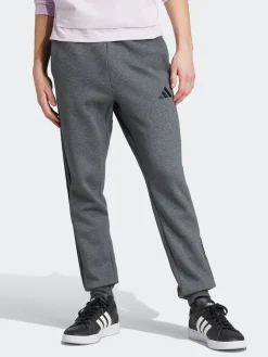 adidas Gris et noir - Essentiels Pantalon de jogging polaire à rayures 3