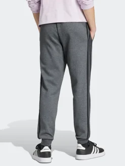 adidas Gris et noir - Essentiels Pantalon de jogging polaire à rayures 3