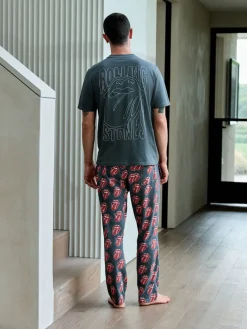 Next Gris/rouge - Ensemble de pyjamas The Rolling Stones à manches courtes|Homme Pyjamas|Vêtements Détente