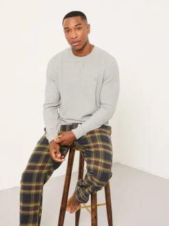 Fat Face Haut de pyjama FatFace gaufré à Col rond|Homme Pyjamas|Vêtements Détente