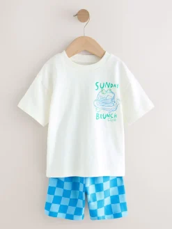 Hot Next Imprimé alimentaire vert/blanc - Ensemble t-shirt et short à manches courtes Lot de 2 (3mois7ans)