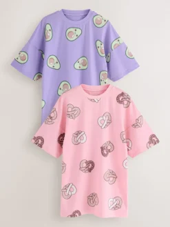 Clearance Next Imprimé avocat rose/violet - Pack Nighties 2 (3-16ans)