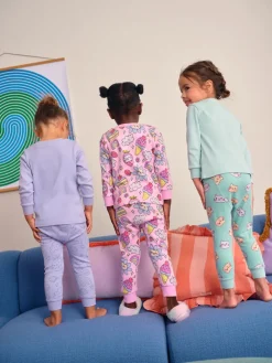 Discount Next Imprimé violet à chat - Lot de 3 pyjamas Snuggle (9mois-10ans)