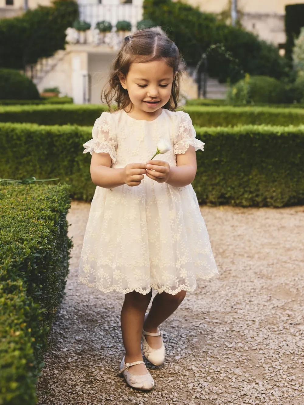 Sale Next ivoire - Robe de bal brodée (3mois à8ans)