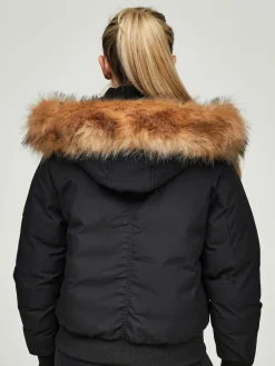 Best Zavetti Canada Jet Black - Veste Olivia Bomber 100% coton pour femme