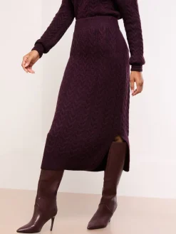 Clearance Lipsy Jupe mi-longue Co Ord en maille torsadée
