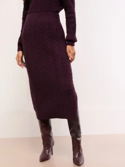 Clearance Lipsy Jupe mi-longue Co Ord en maille torsadée