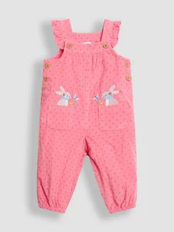 Sale Jojo Maman Bébé Lapin rose - Ensemble salopette et haut en velours côtelé appliqué