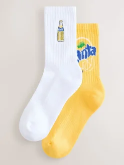 Best Next Licence Fanta Lemon - Lot de 2 paires de socquettes en maille côtelée
