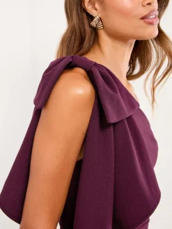 Clearance Lipsy Lie-de-vin - Combinaison  asymétrique avec nœud