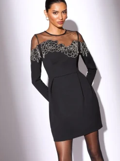 Best Lipsy mini-robe patineuse à Manches longues ornée Fleuri
