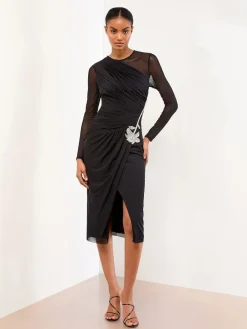 Best Lipsy Robe mi-longue bodycon en maille ornée de manches longues