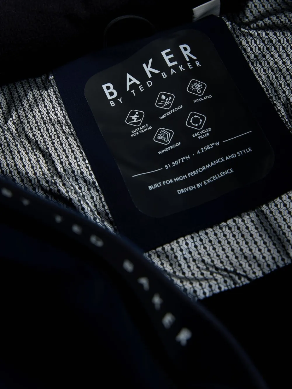 Online Baker by Ted Baker Manteau de ski imperméable bleu