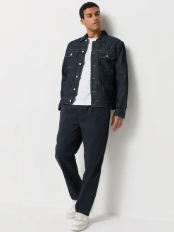 Outlet Next marine - Ajustement droit - Pantalons Chinos extensibles plissés avec taille élastique