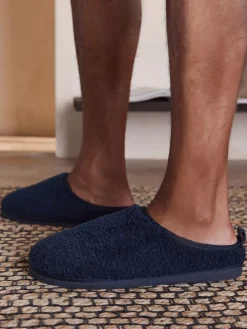 Next marine - Chaussons en imitation peau de mouton style mule|Homme Chaussons|Vêtements Détente