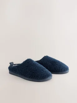 Next marine - Chaussons en imitation peau de mouton style mule|Homme Chaussons|Vêtements Détente