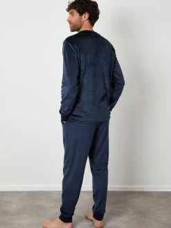 Clearance Threadbare marine - Ensemble de vêtements de détente en velours Soft Touch de