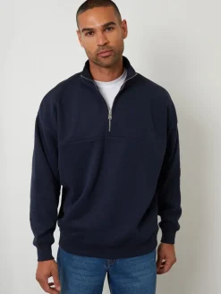 Best Threadbare marine - Sweat-shirt décontracté à demi-fermeture éclair