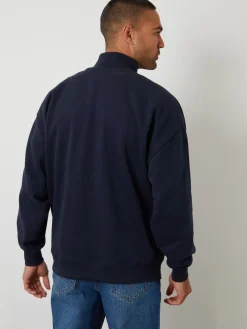 Best Threadbare marine - Sweat-shirt décontracté à demi-fermeture éclair