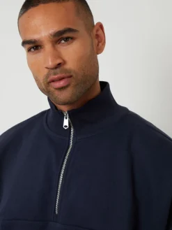 Best Threadbare marine - Sweat-shirt décontracté à demi-fermeture éclair