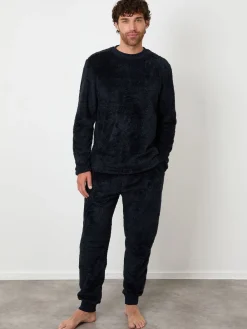 Threadbare marine - Ensemble de vêtements d'intérieur bicolore Borg|Homme Vêtements Détente