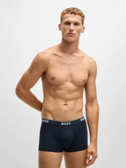 Best BOSS - Lot de boxers Power Extensible en coton 3 Marine/Gris/Bleu