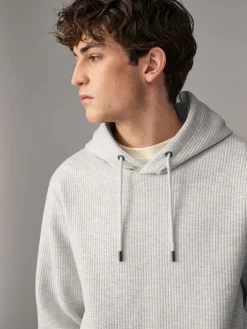 Discount Next Marl gris - Sweat à capuche texturé linéaire