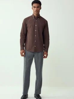 Clearance Next - Chemise Oxford douce à manches longues Marron