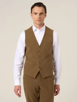 Clearance Skopes Marron - Gilet de costume Dorsey en velours côtelé
