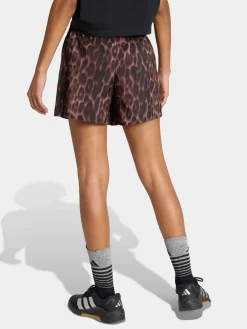 adidas Marron - Short tissé Workout Essentials à motif léopard|Femme Shorts
