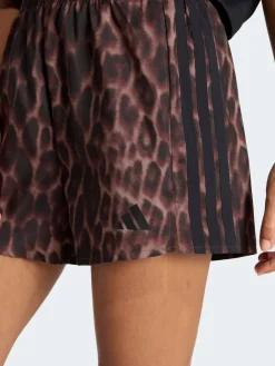 adidas Marron - Short tissé Workout Essentials à motif léopard|Femme Shorts