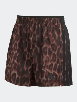 adidas Marron - Short tissé Workout Essentials à motif léopard|Femme Shorts