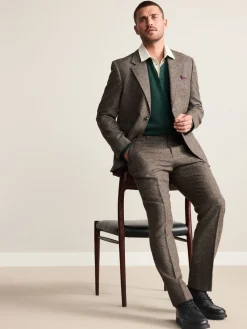 Best Next Marron - Veste de costume habillé Abraham Moon en 100% laine britannique Donegal