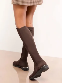 Best Lipsy Marron chocolat - Bottes décontractées élastiques en faux daim