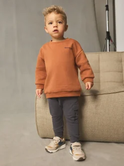 Discount Next Marron rouille - Ensemble sweat-shirt utilitaire et jogging super fin (3mths-7yrs)