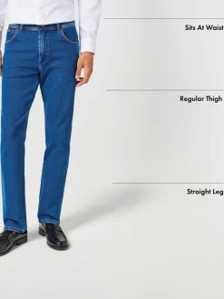 Best Wrangler - Jean droit Texas Authentic Mi-lavage