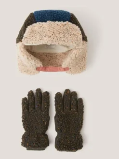 Clearance Monsoon Ensemble bonnet et gants de trappeur en peau de mouton