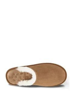 Totes Mules Isotoner en daim pour homme avec déperlant|Homme Chaussons