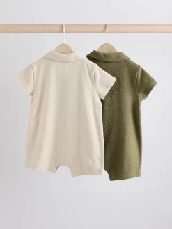 Clearance Next Neutre/kaki - Lot de barboteuses texturées bébé 2