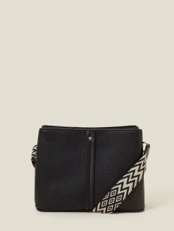 Accessorize Noir - Faux Leather Webbing Strap Sac à bandoulière|Femme Sacs Et Sacs À Main