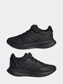 Sale adidas - Baskets de course Runfalcon 5 à lacets élastiques pour enfant Noir