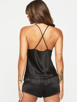 Ann Summers Noir - Adoration Satin Ensemble cami en dentelle|Femme Pyjamas|Tous Les Vêtements De Nuit Et Détente