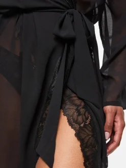 Ann Summers Noir - Peignoir en mousseline qui promet