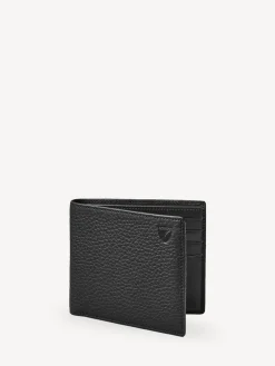 Aspinal of London Noir - Billfold Wallet 8CC Pebble avec cuir intérieur lisse|Homme Portefeuilles