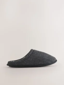 Next Noir - Chaussons mules à carreaux|Homme Vêtements Détente|Chaussons