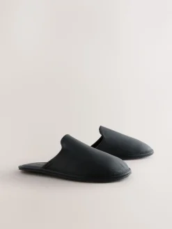 New Next Noir - Chaussons mules en cuir Signature
