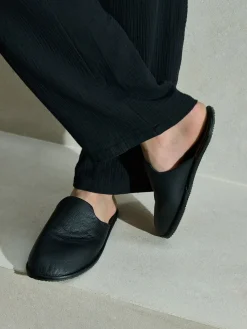 New Next Noir - Chaussons mules en cuir Signature
