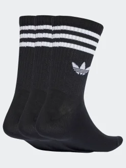 Clearance adidas originals - Col rond - 3-Rayures Chaussettes Col rond 3 paires Noir