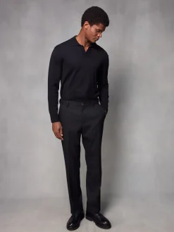 Best Next Noir - Coupe classique Pantalons élégants With Wool